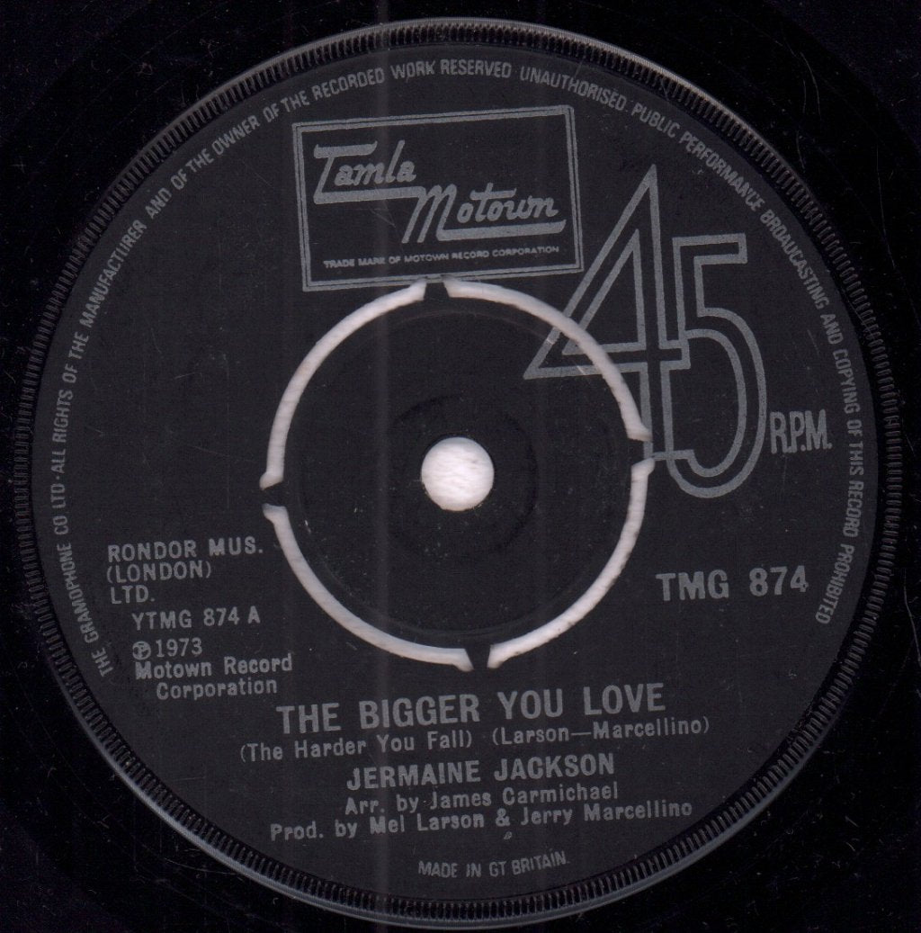Jermaine Jackson - Bigger You Love The Harder You Fall - 7 Inch