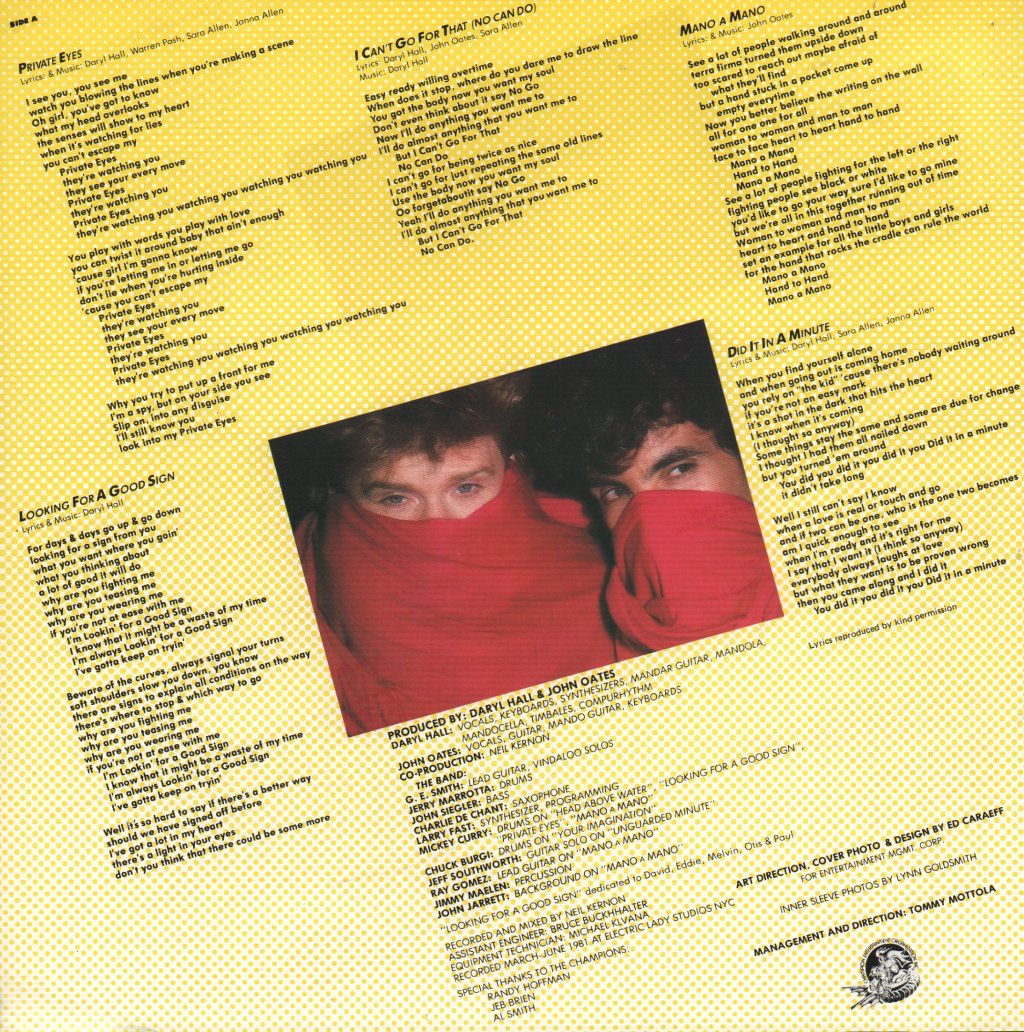 Hall And Oates - Private Eyes - Lp
