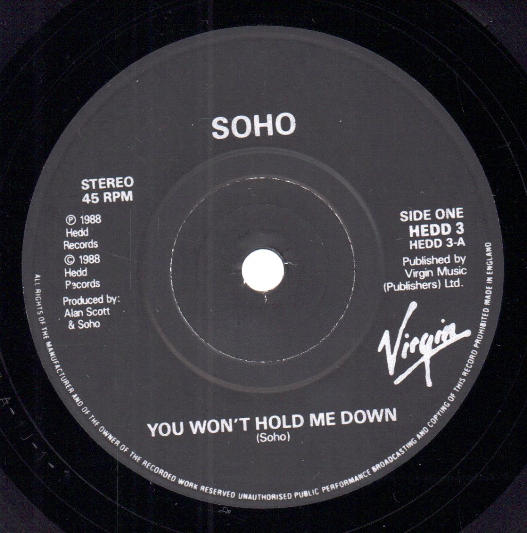 Soho (90'S Artist) - You Won't Hold Me Down - 7 Inch