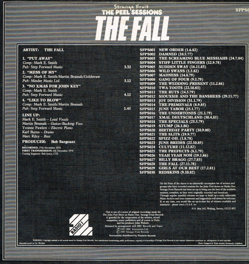 Fall - Peel Sessions - 12 Inch