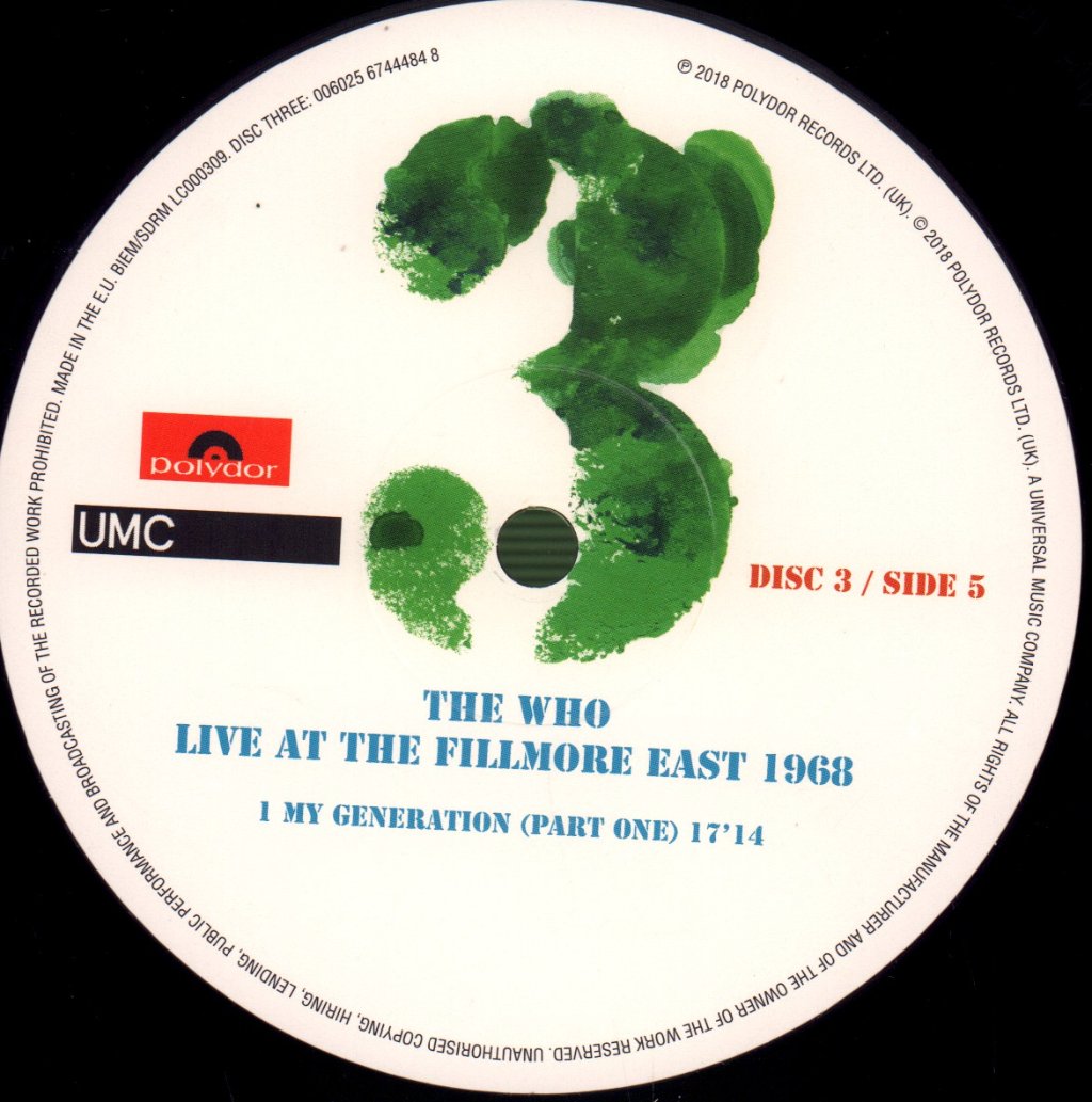 Who - Live At The Fillmore East 1968 - Triple Lp
