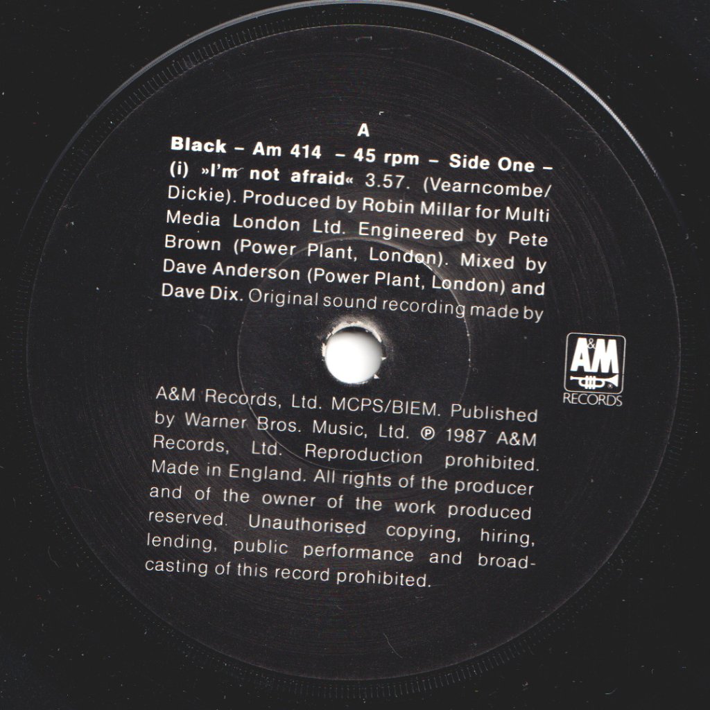 Black - I'm Not Afraid - 7 Inch
