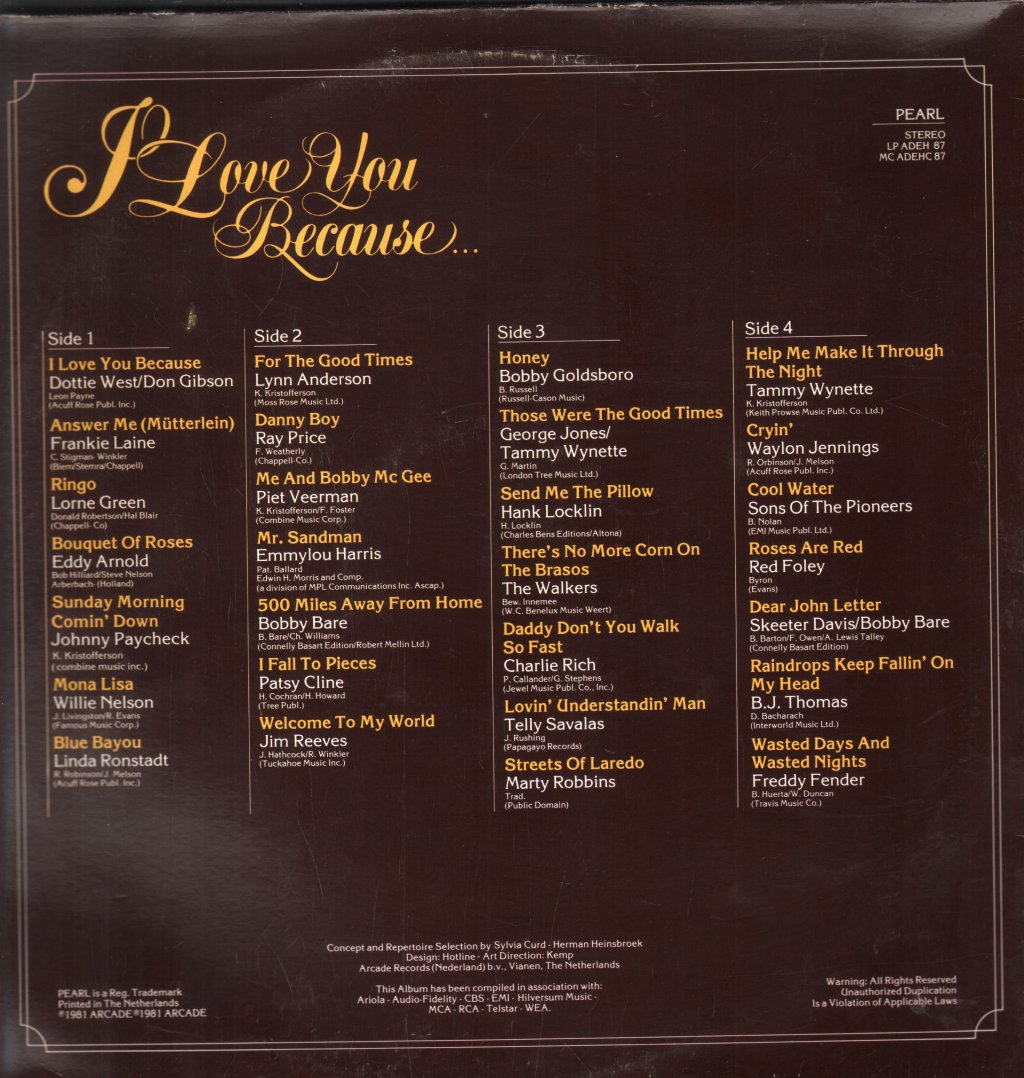 Various Artists - I Love You Because... - Double Lp