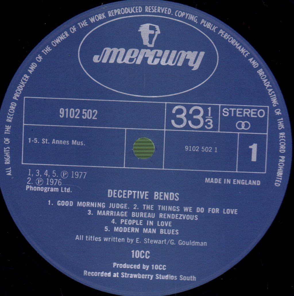 10cc - Deceptive Bends - Lp