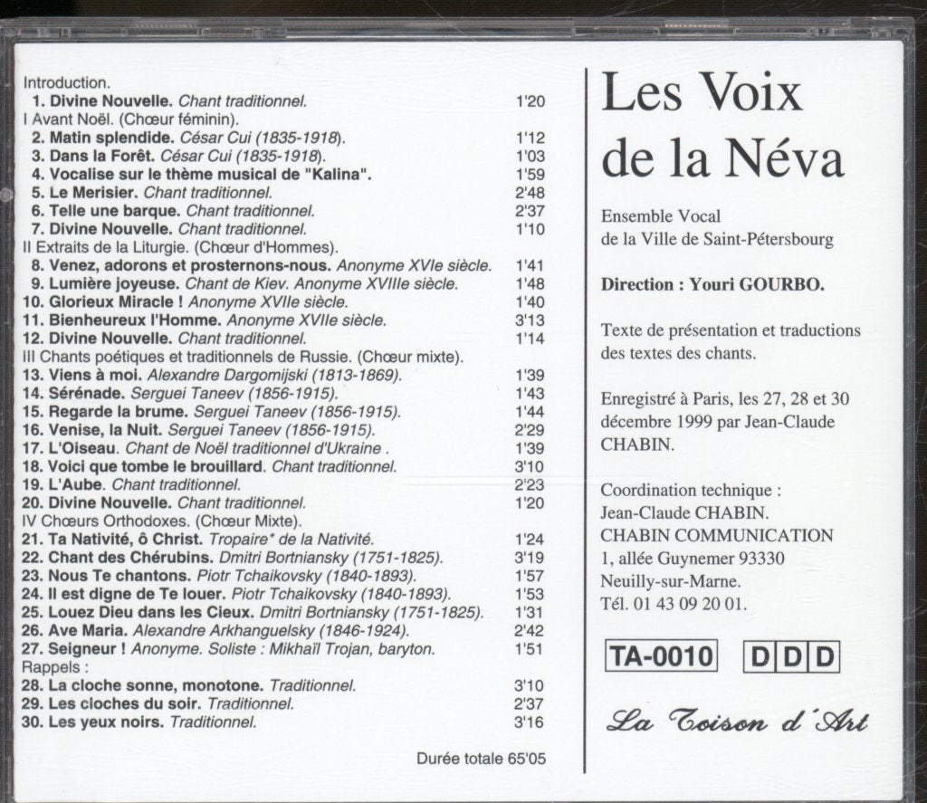 Les Voix De La Neva - Enregistrement Public - Cd