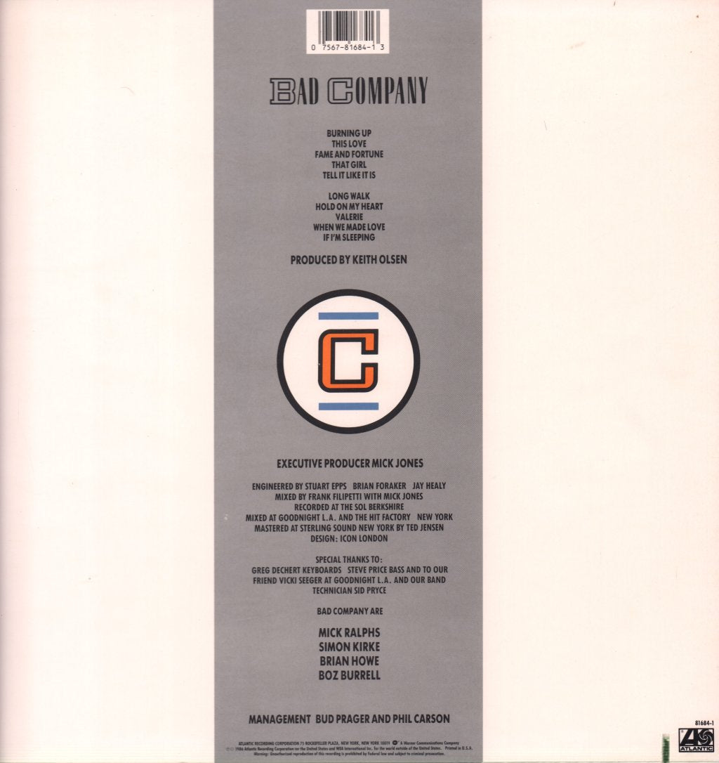 Bad Company - Fame And Fortune - Lp