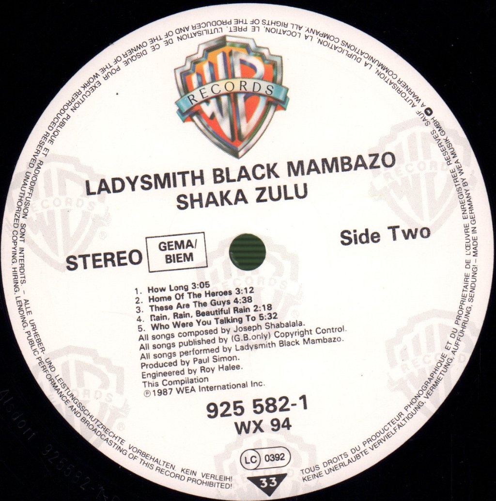 Ladysmith Black Mambazo - Shaka Zulu - Lp