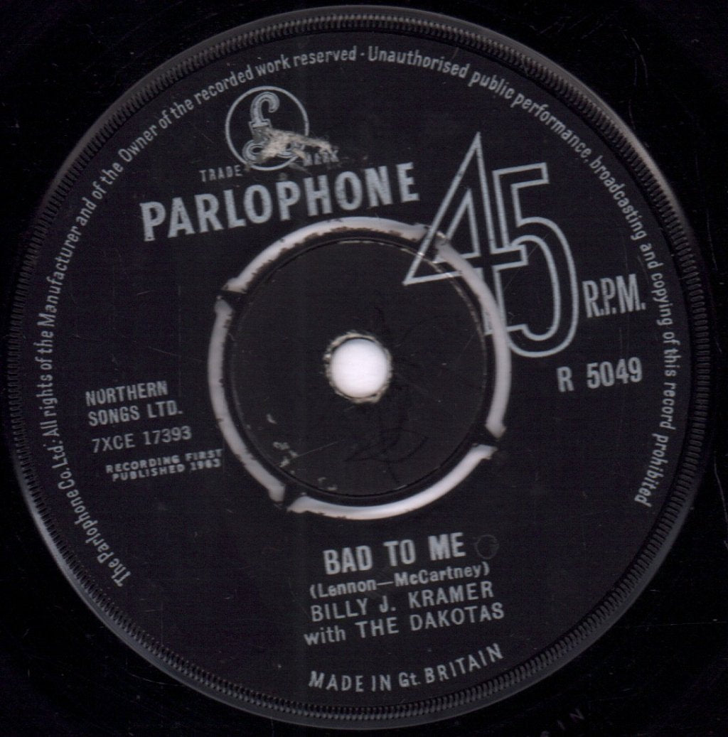 Billy J.Kramer And The Dakotas - Bad To Me - 7 Inch
