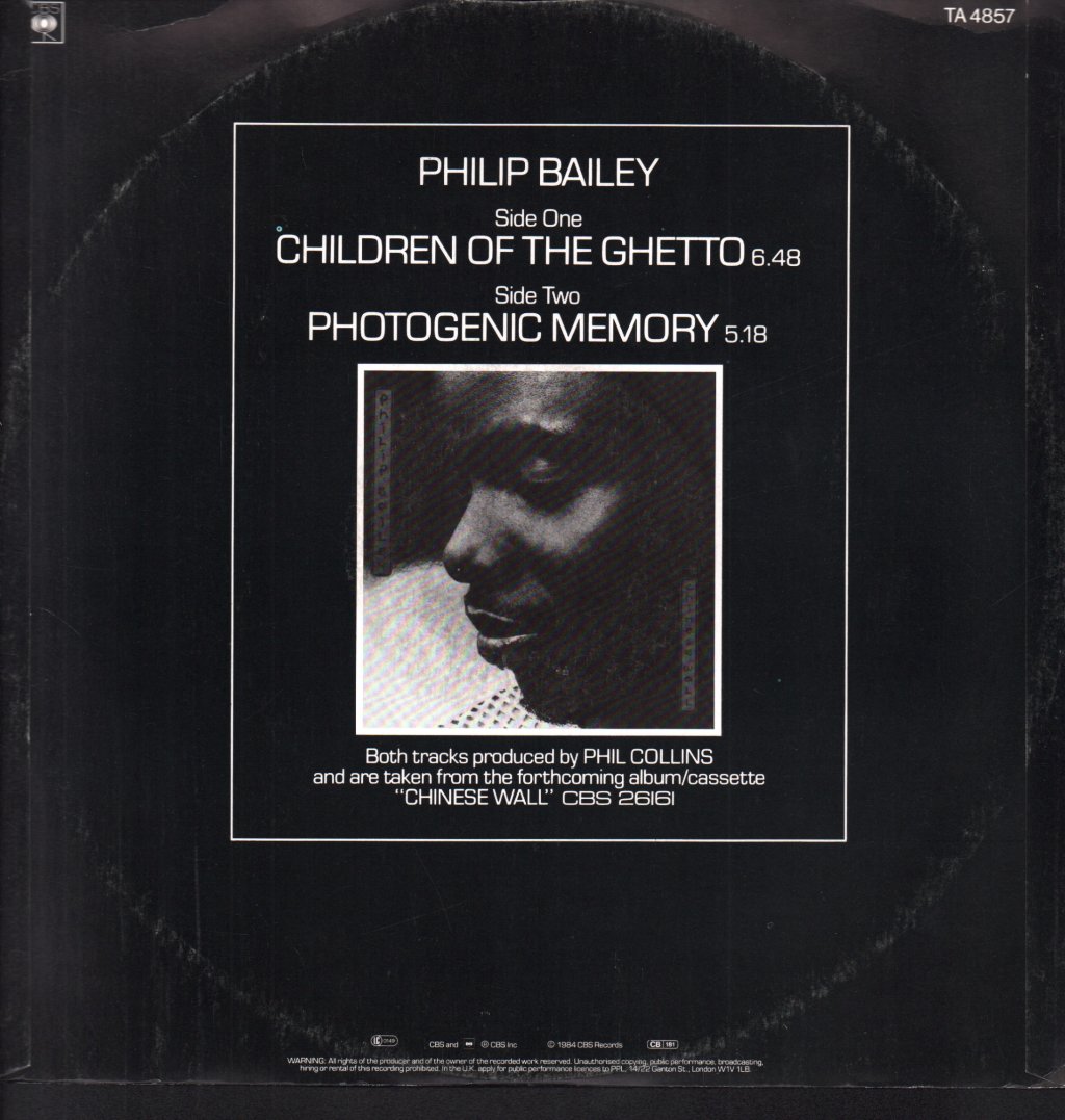 Philip Bailey - Children Of The Ghetto / Photogenic Memory - 12 Inch