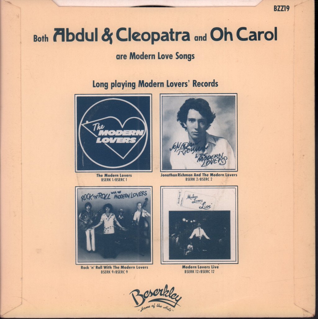 Jonathan Richman And The Modern Lovers - Abdul And Cleopatra - 7 Inch