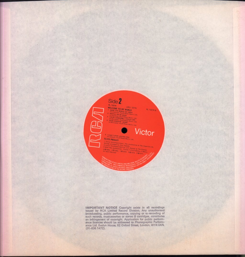 Elvis Presley - Welcome To My World - Lp