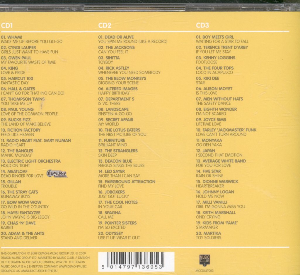 Various Artists - Ultimate 80s (60 Classic Tracks Of The Decade) - Triple Cd