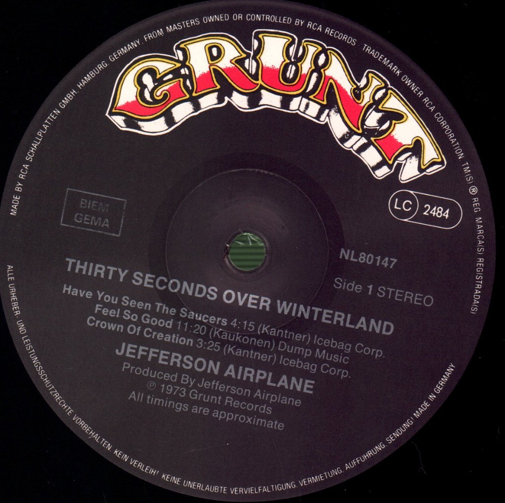 Jefferson Airplane - Thirty Seconds Over Winterland - Lp