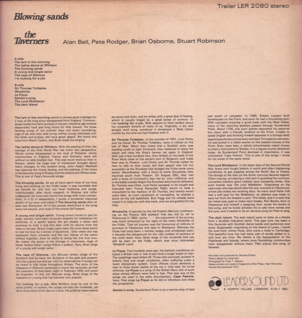 Taverners - Blowing Sands - Lp