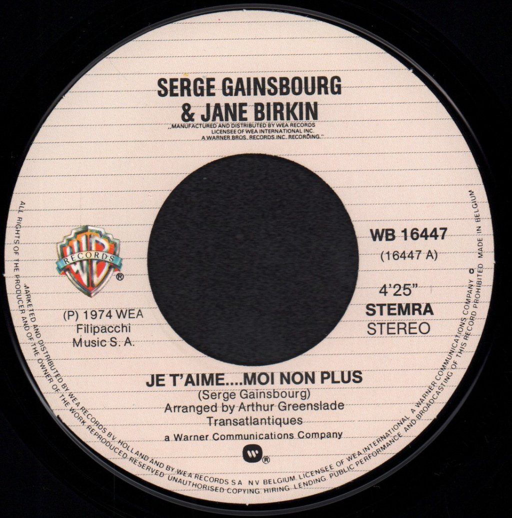 Jane Birkin - Je T'aime Moi Non Plus - 7 Inch