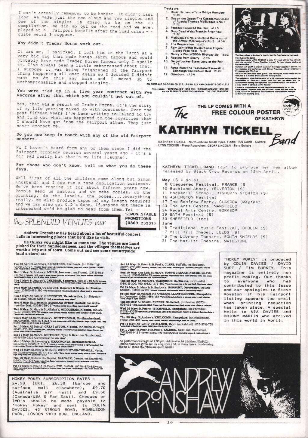 Richard Thompson - Hokey Pokey 23 - Summer 1991 - Fanzine