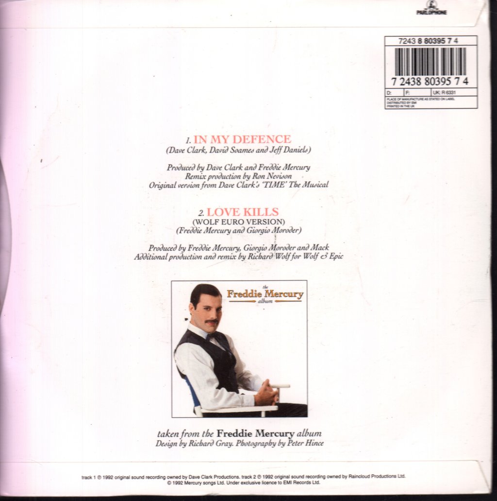 Freddie Mercury - In My Defence - 7 Inch