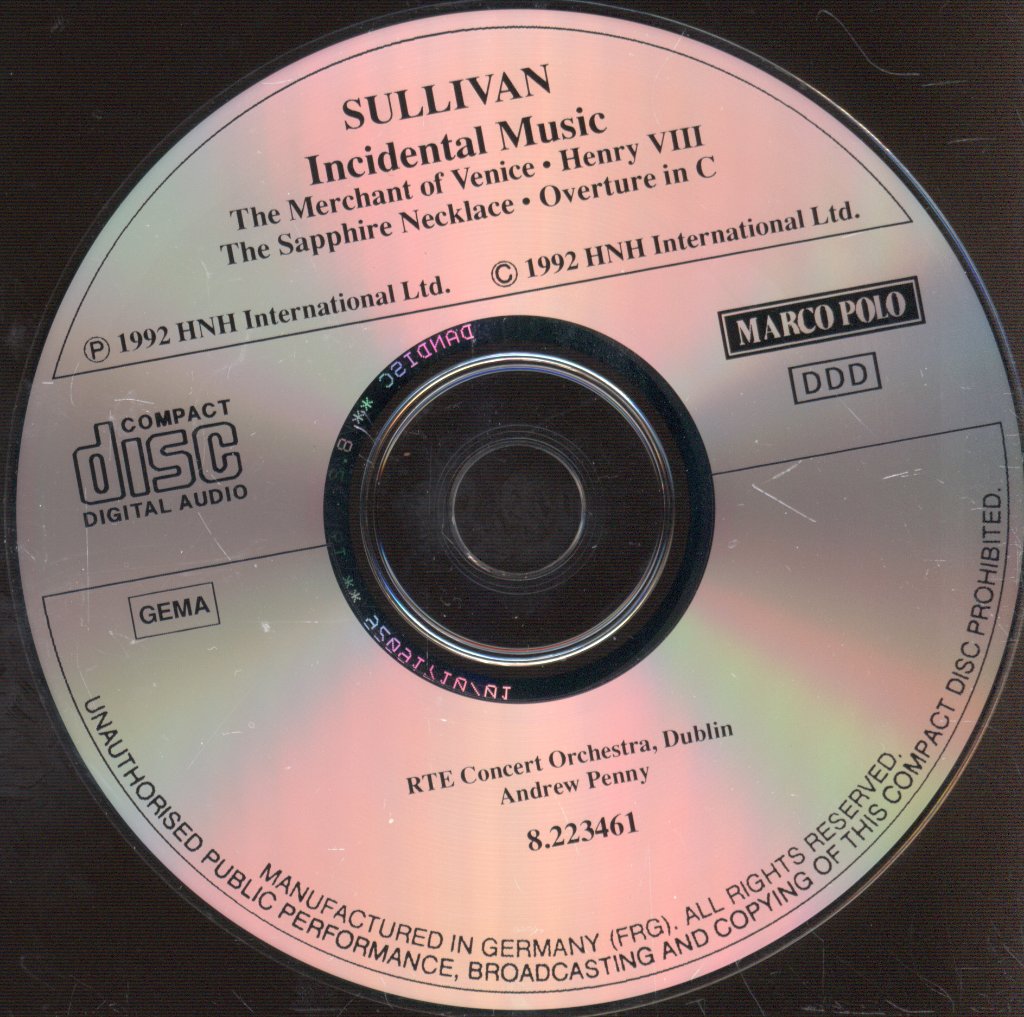 RTÉ Concert Orchestra, Andrew Penny - Sir Arthur Sullivan - Incidental Music - Cd