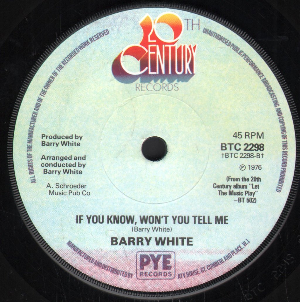 Barry White - Baby We Better Try To Get It Together - 7 Inch