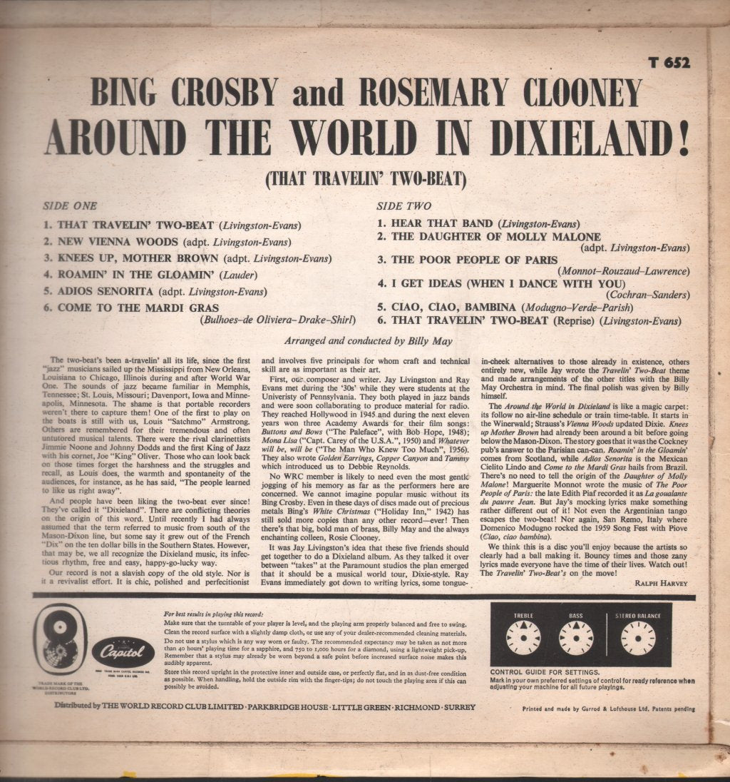 Bing Crosby And Rosemary Clooney - Around The World In Dixieland - Lp