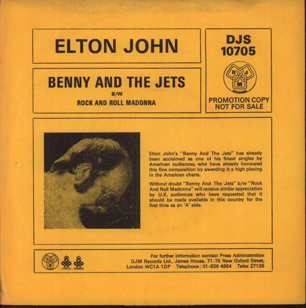 Elton John - Benny And The Jets - 7 Inch