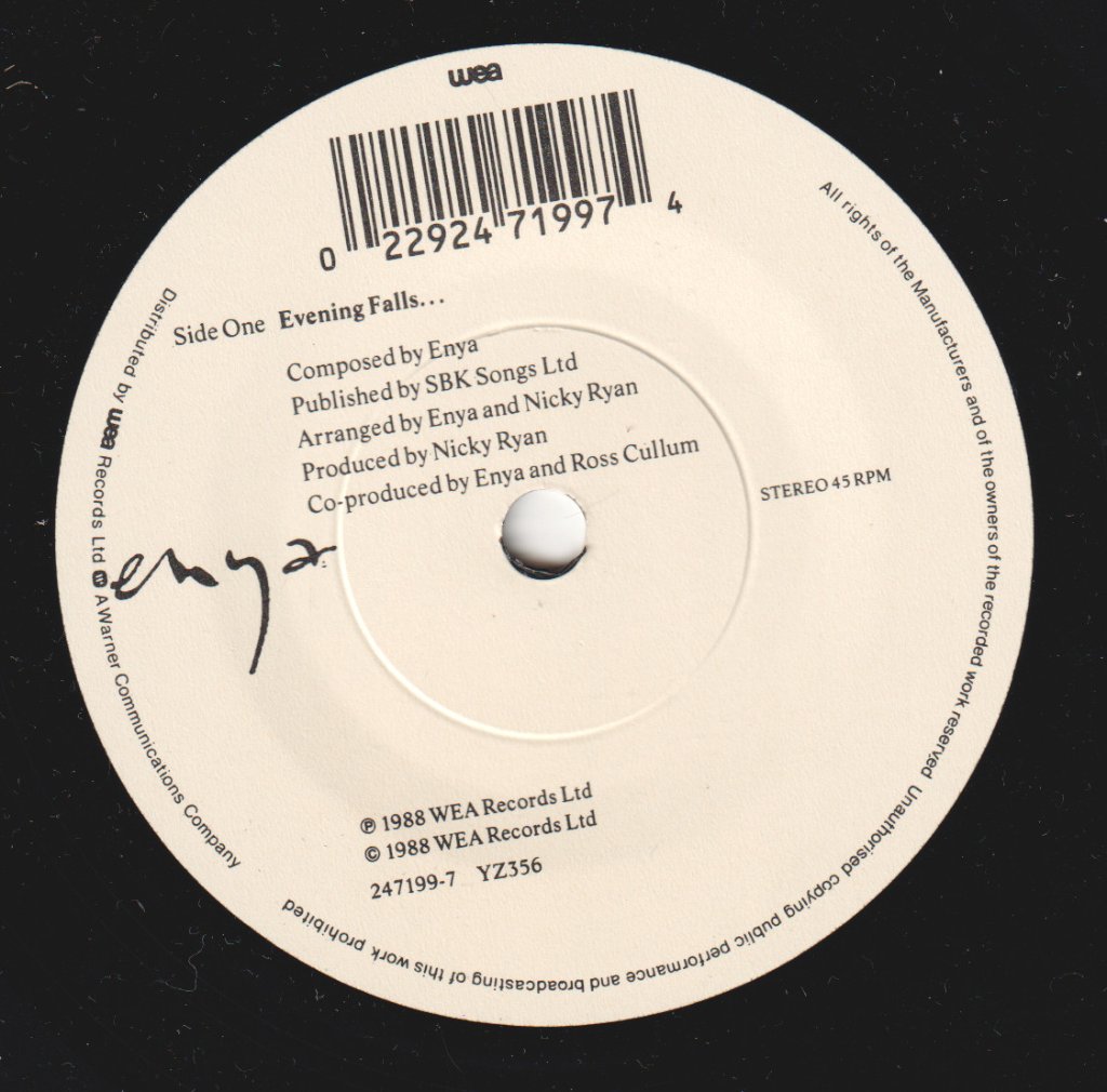 Enya - Evening Falls - 7 Inch