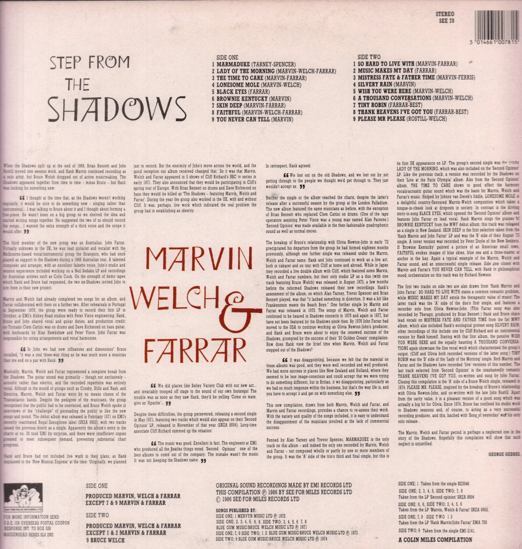 Marvin Welch And Farrar - Step From The Shadows - Lp