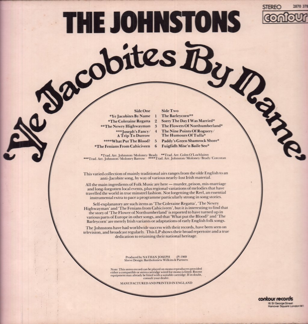 Johnstons - Ye Jacobites By Name - Lp