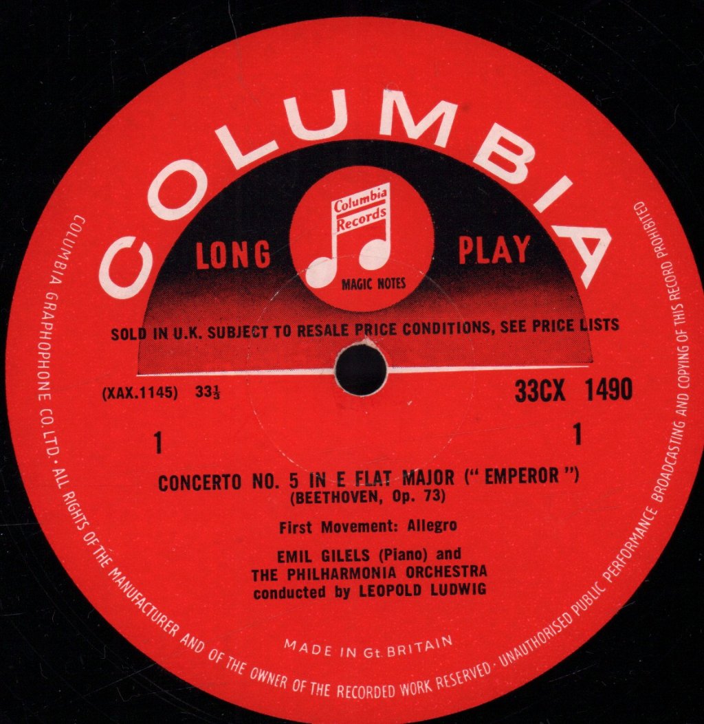 Emil Gilels Philharmonia Orchestra - beethoven Concerto No.5 In E Flat Op.73 Emperor - Lp