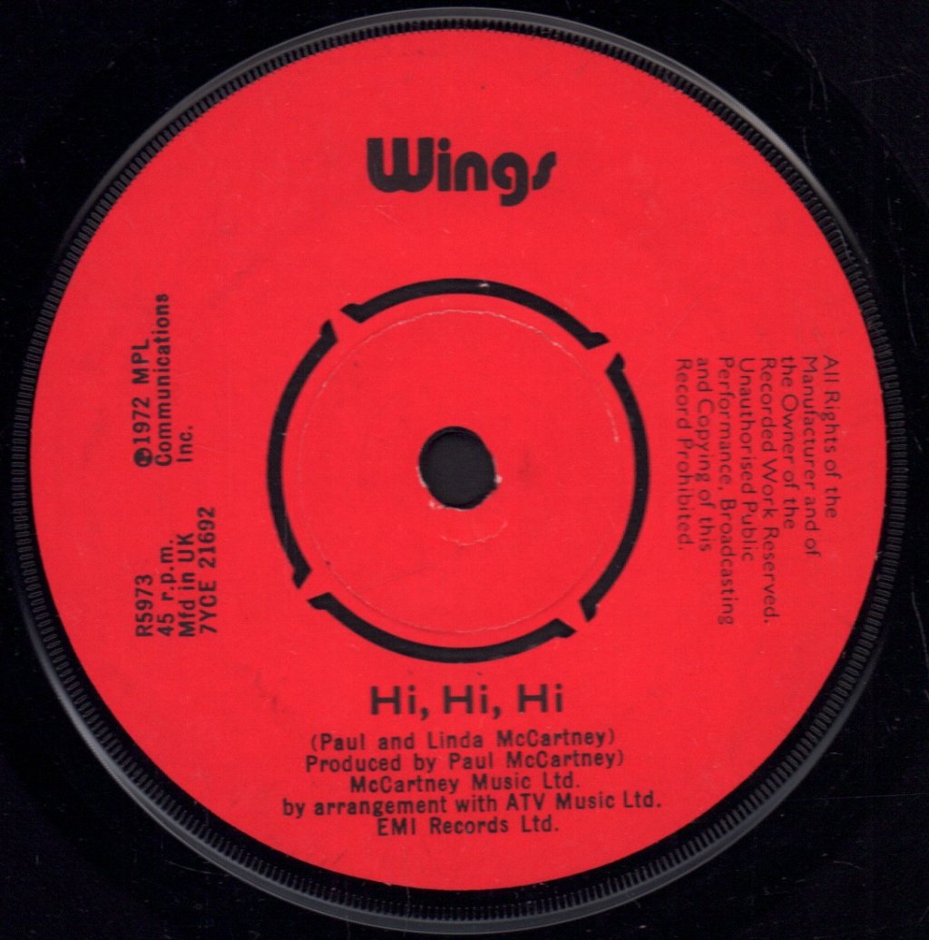 Wings - Hi Hi Hi - 7 Inch