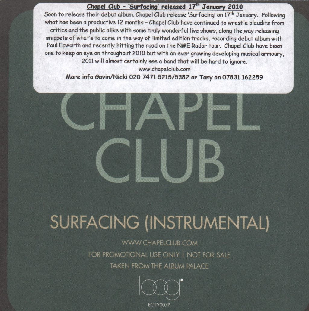 Chapel Club - Surfacing - Cd