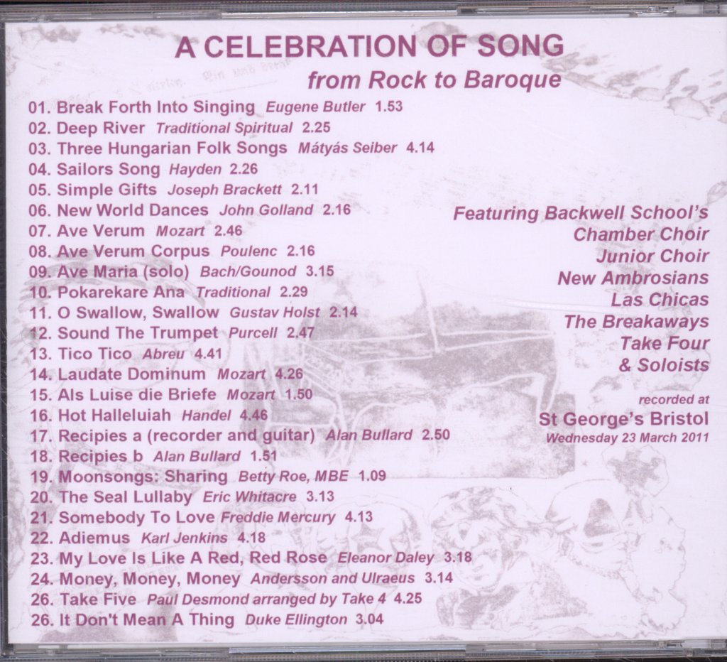 Various Artists - A Celebration Of Song from Rock to Baroque - Cd