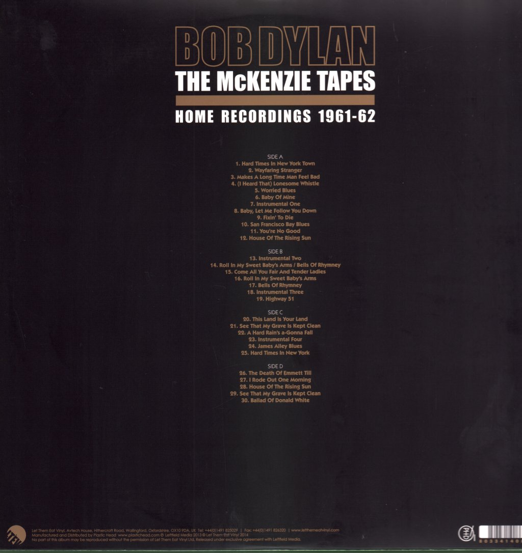 Bob Dylan - McKenzie Tapes: Home Recordings 1961-62 - Double Lp