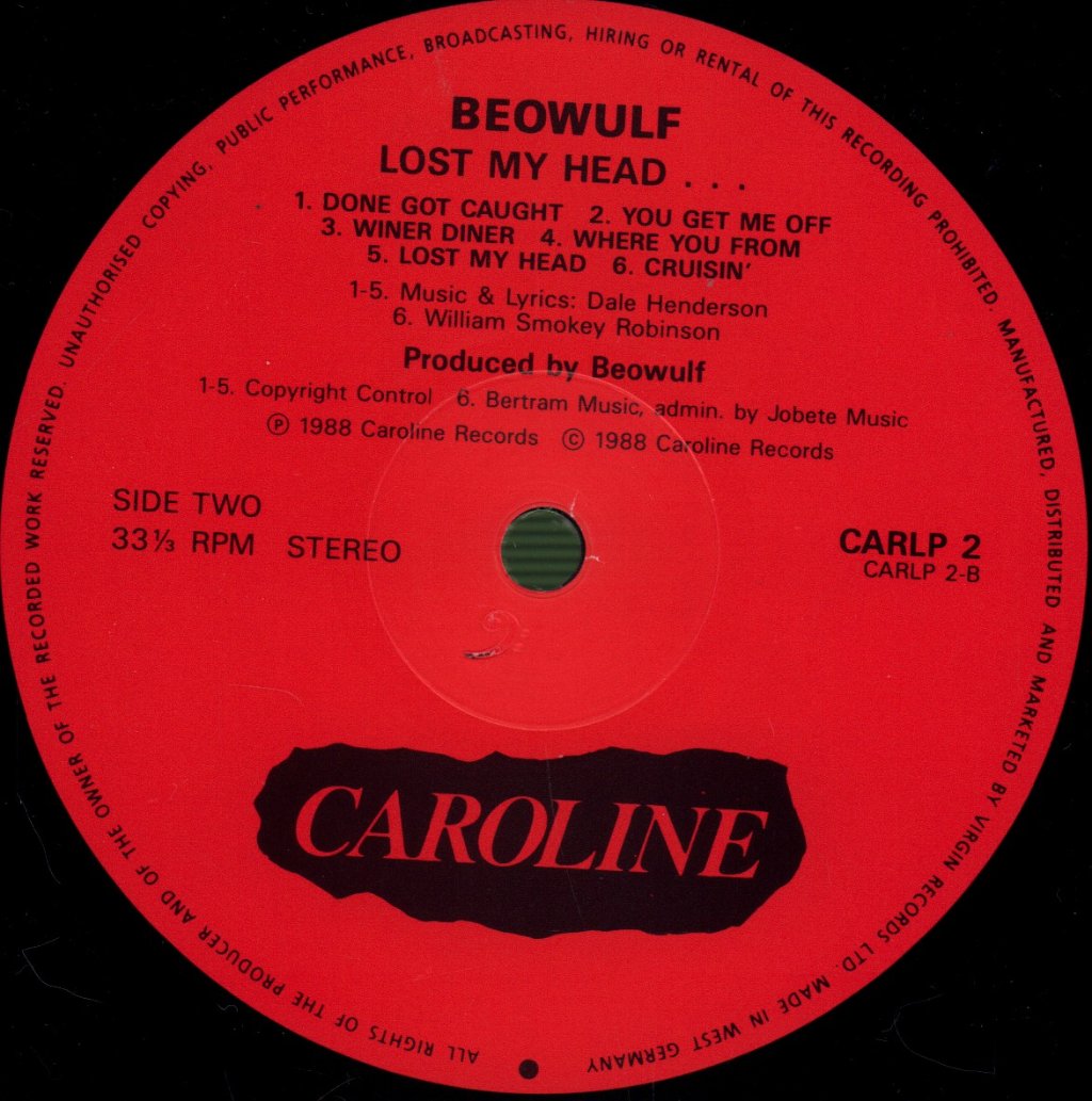 Beowulf - Lost My Head... But I'm Back On The Right Track - Lp