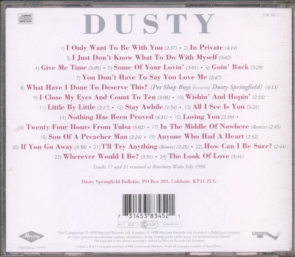 Dusty Springfield - Dusty (The Very Best Of Dusty Springfield) - Cd