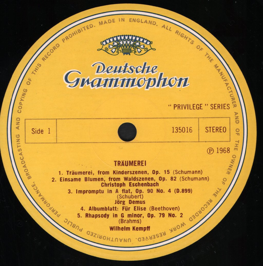 Various Artists - Träumerei Famous Pianists play romantic pieces - Lp