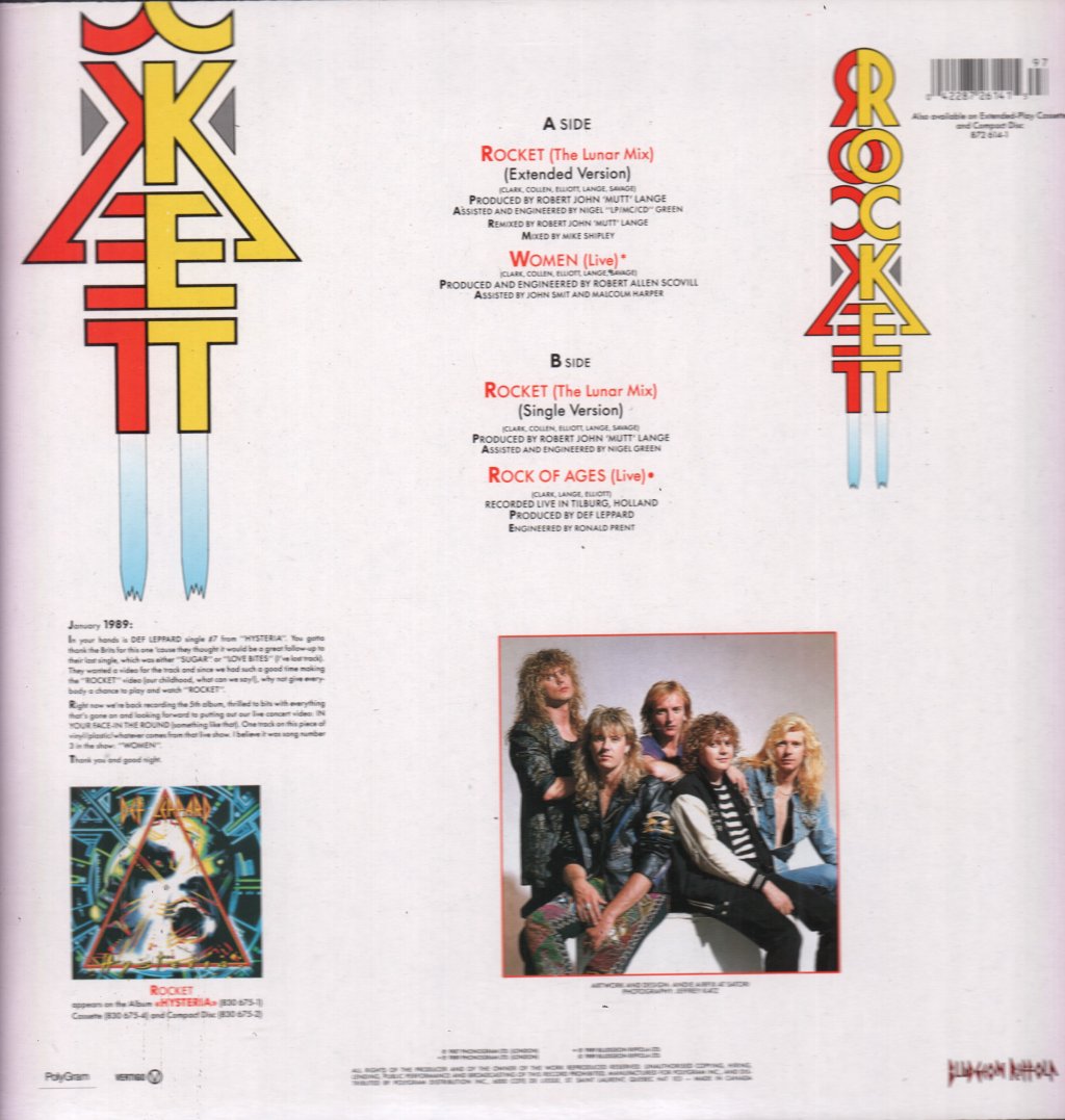 Def Leppard - Rocket - 12 Inch