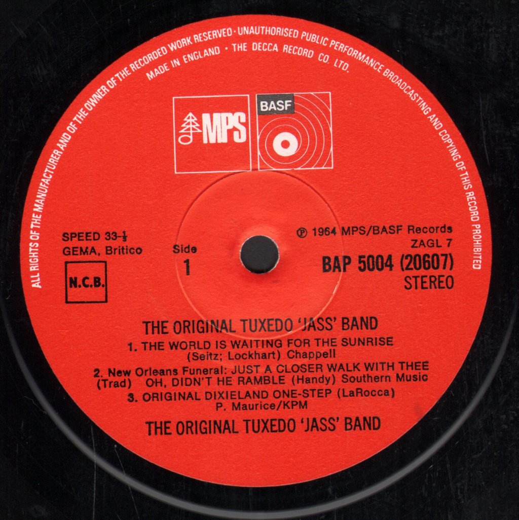 Original Tuxedo Jazz Orchestra - World's Oldest Jazz Orchestra Founded In 1896 - Lp