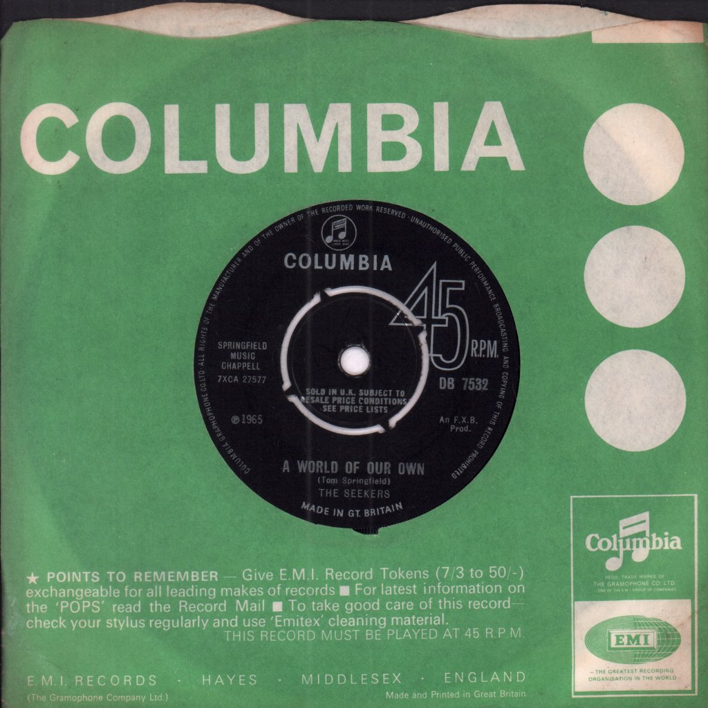 Seekers - A World Of Our Own - 7 Inch