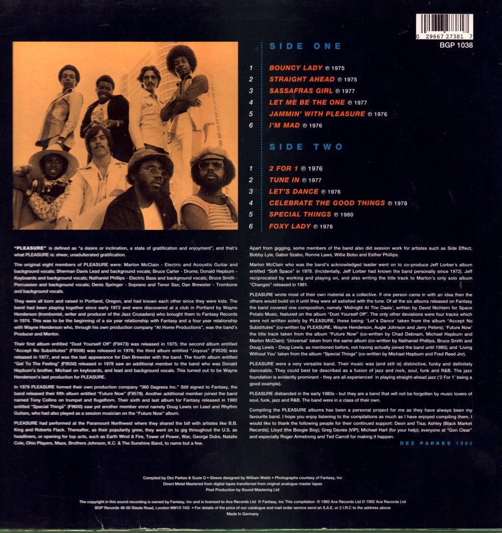 Pleasure - Straight Ahead [Best Of Volume 1] - Lp
