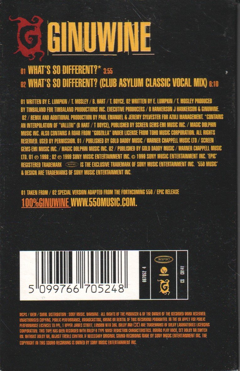 Ginuwine - What’s So Different - Cassette