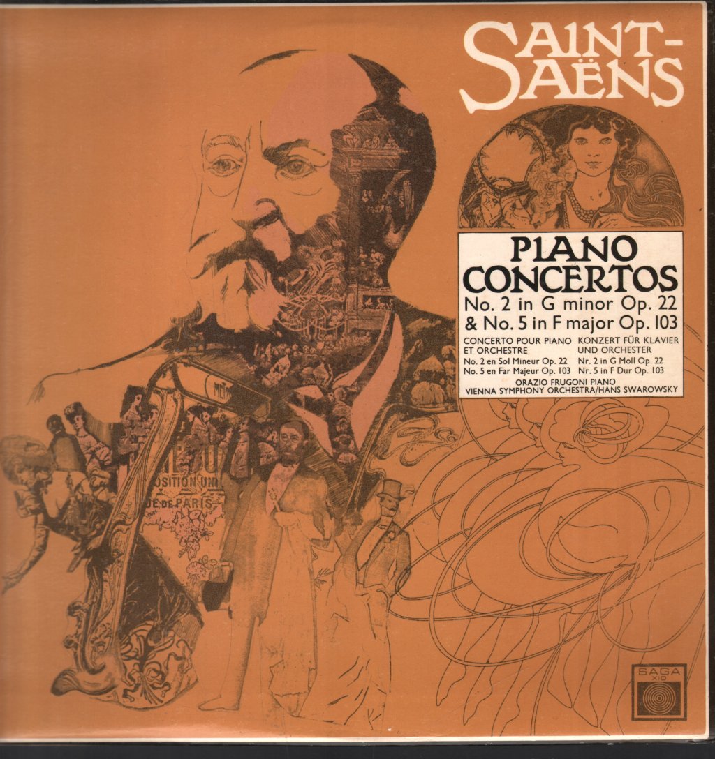 Orazio Frugoni / Vienna Symphony Orchestra / Hans Swarowsky - Saint-Saens - Piano Concertos No. 2 In G Minor Op. 22 & No. 5 In F Major Op. 103 - Lp