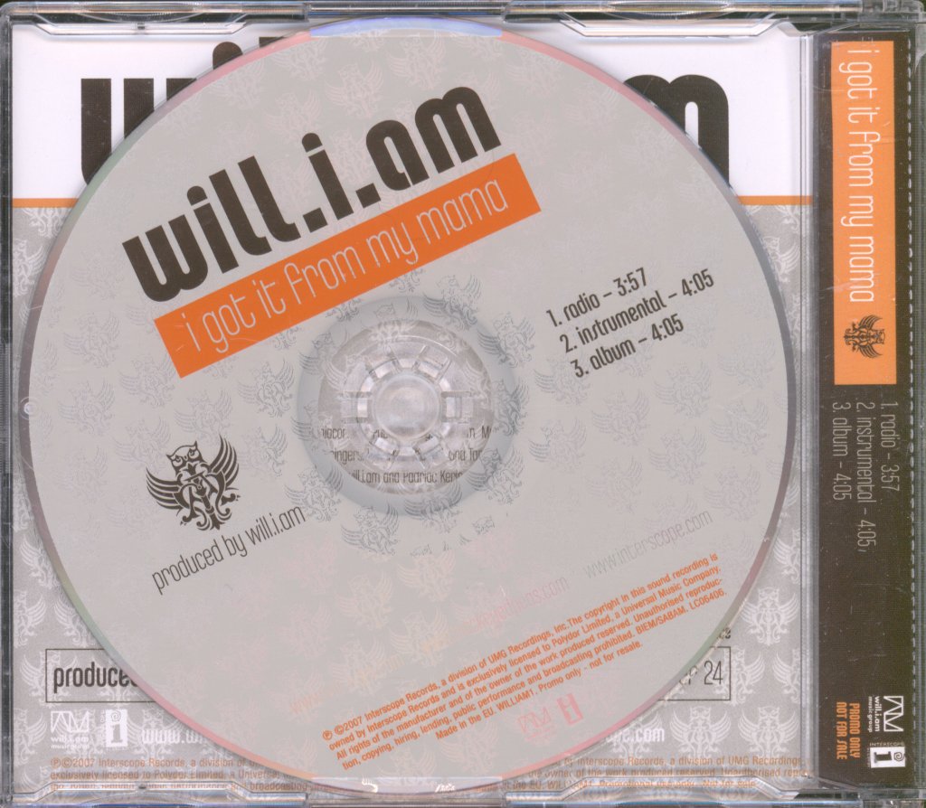 Will.I.Am - I Got It From My Mama - Cd