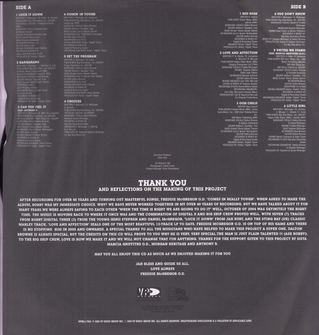 Freddie McGregor - Comin' In Tough - Lp