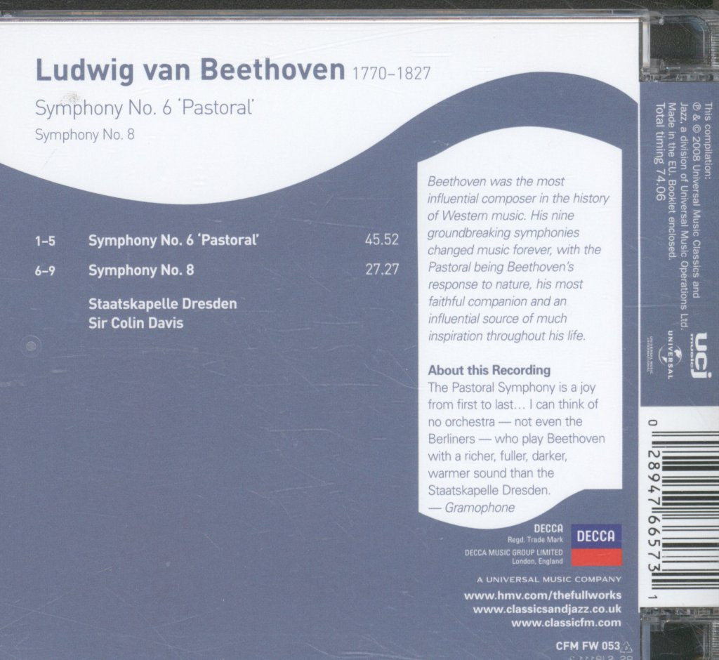 Staatskapelle Dresden / Sir Colin Davis - Beethoven - Symphony No. 6 'Pastoral' - Cd