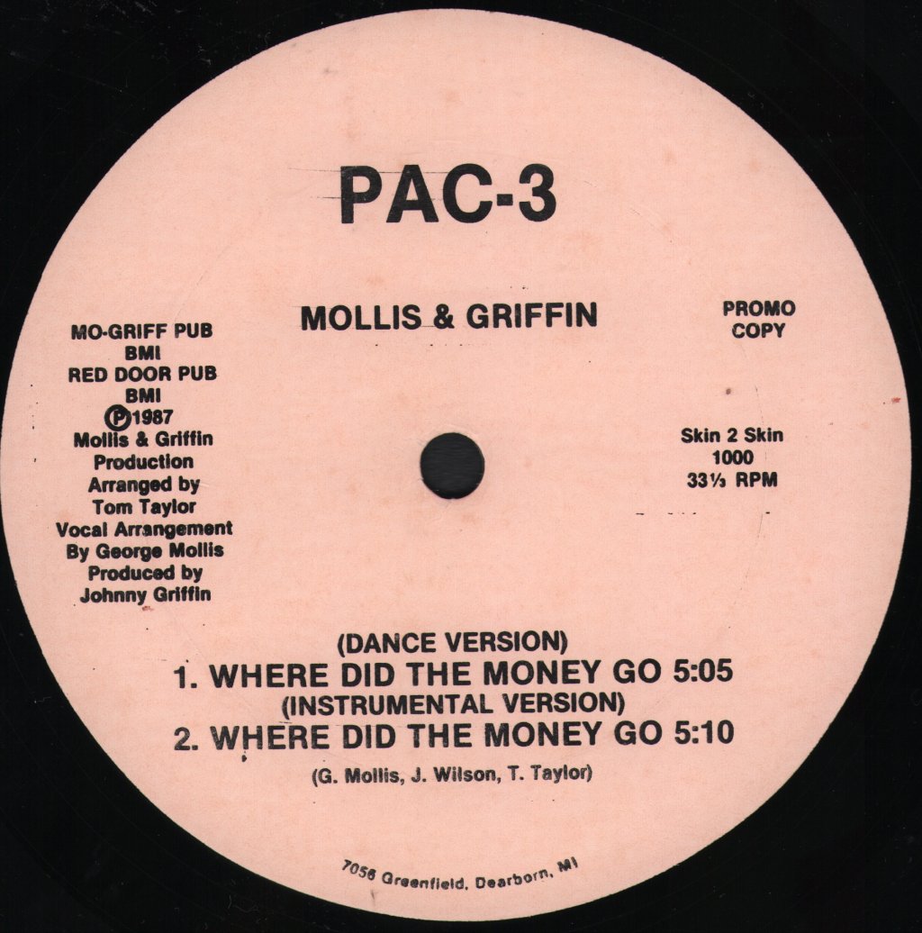 Mollis & Griffin - Where Did The Money Go - 12 Inch