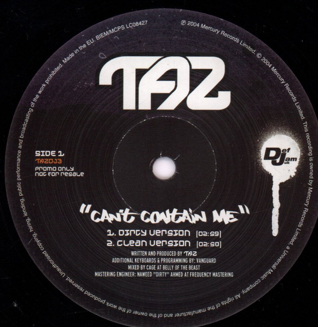 Taz - Can't Contain Me - 12 Inch