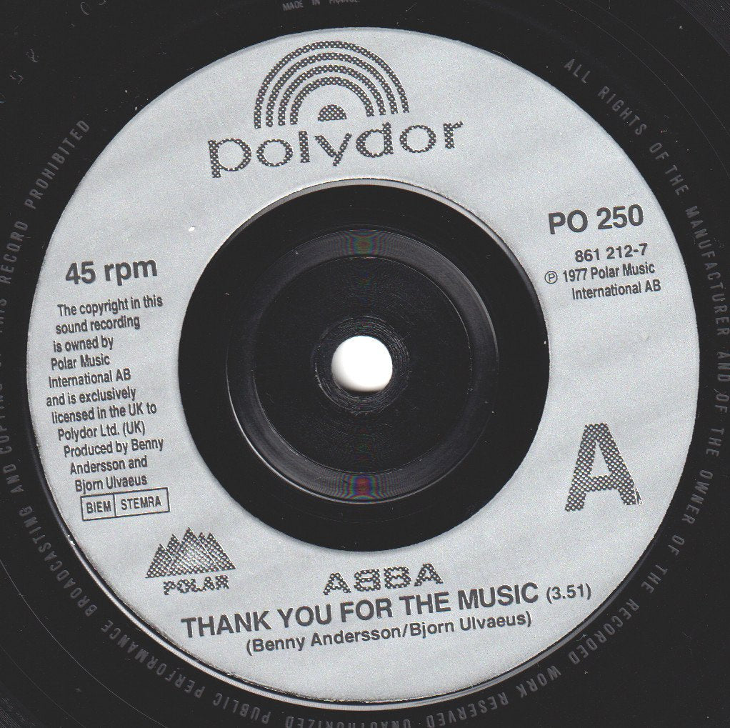 ABBA - Thank You For The Music / Happy New Year - 7 Inch