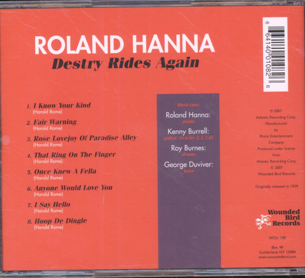 Roland Hanna - Roland Hanna Plays Harold Rome's "Destry Rides Again" - Cd