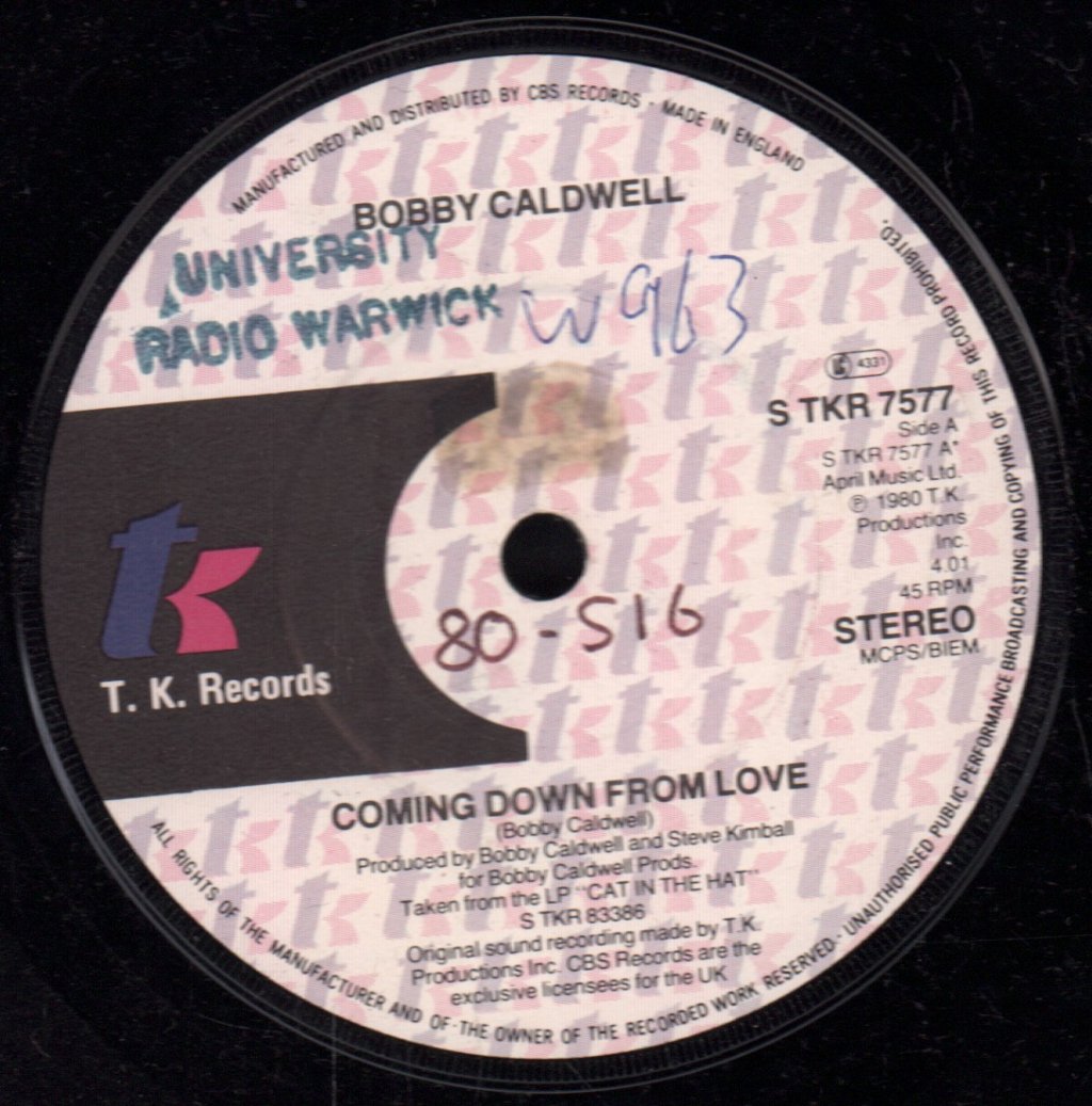 Bobby Caldwell - Coming Down From Love - 7 Inch